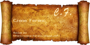 Czene Ferenc névjegykártya